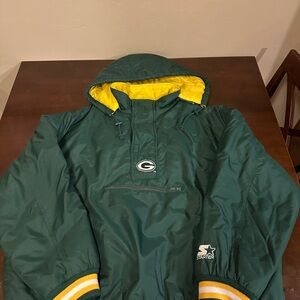 STARTER Dark Green and Yellow Hooded Jacket
